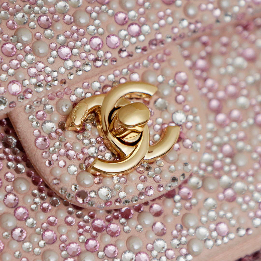 Chanel Evening bag, Strass imitation pearls, AS4297 dark pink