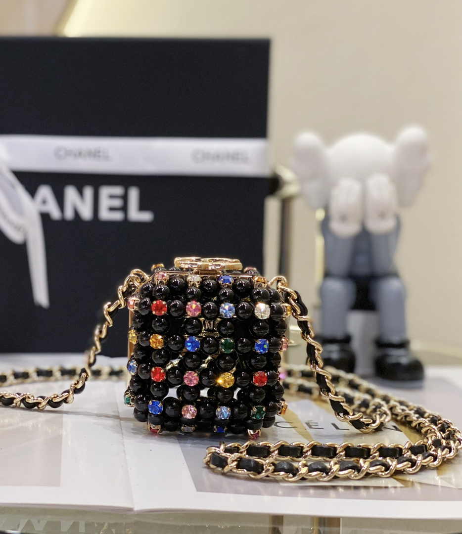 Chanel Evening Shoulder bag AS3769 pearl Black Gold