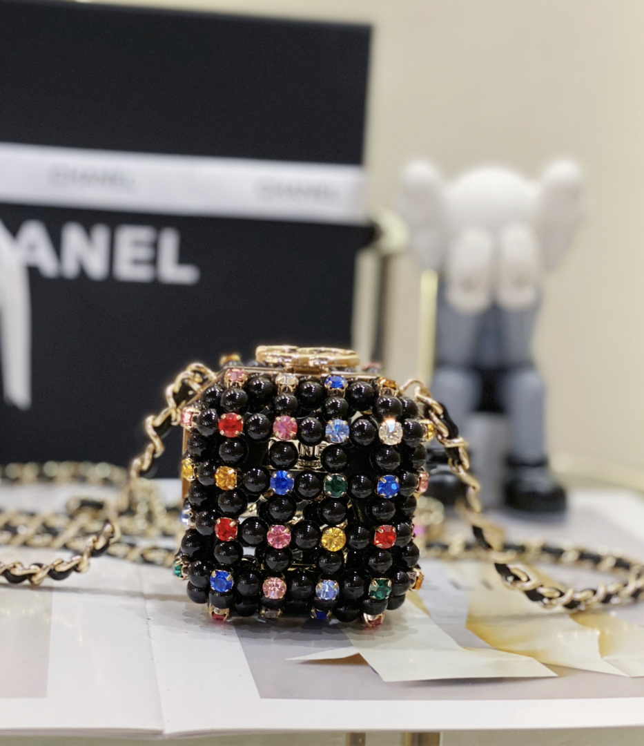Chanel Evening Shoulder bag AS3769 pearl Black Gold