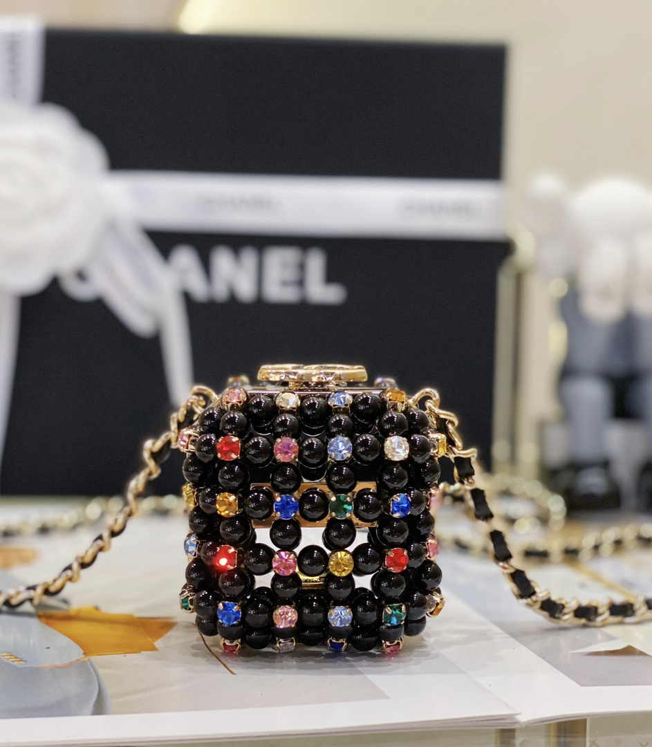 Chanel Evening Shoulder bag AS3769 pearl Black Gold