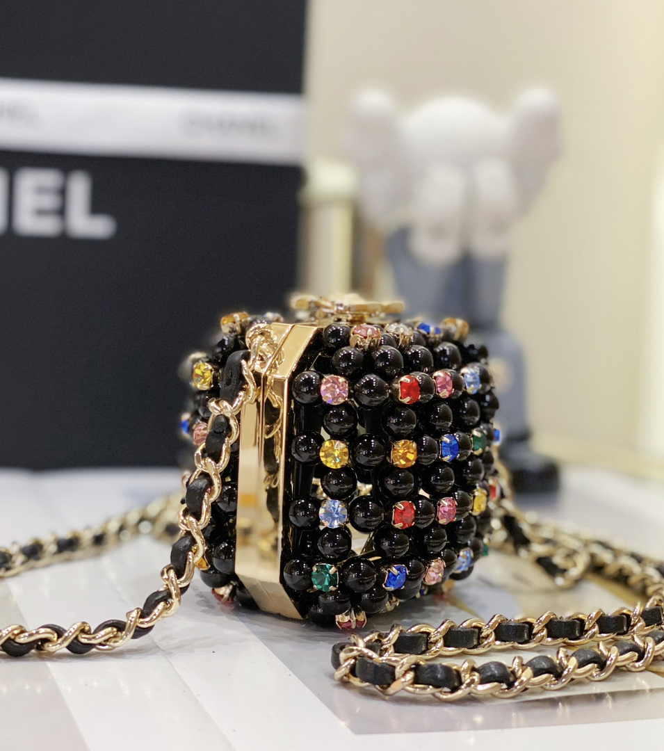 Chanel Evening Shoulder bag AS3769 pearl Black Gold