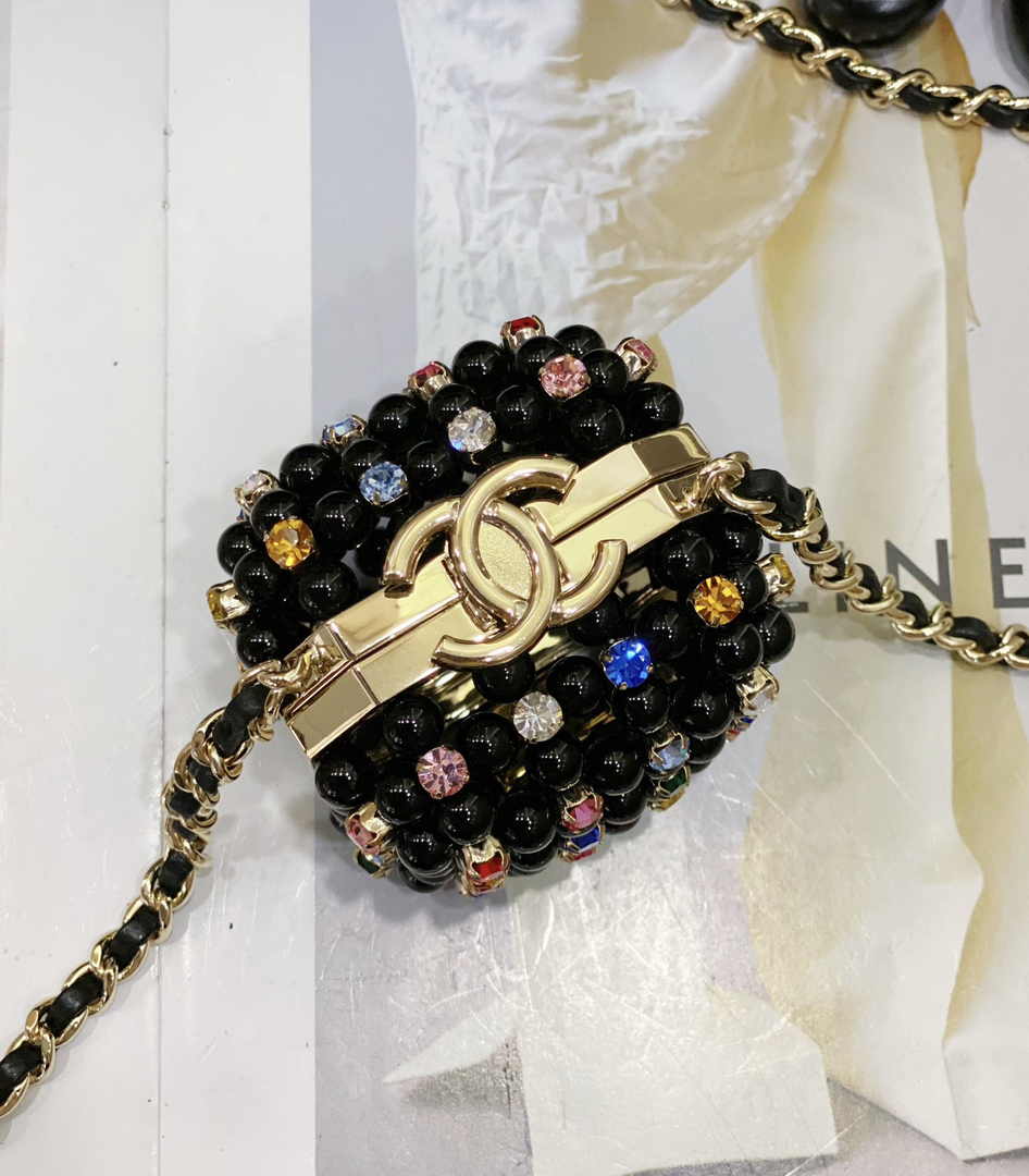 Chanel Evening Shoulder bag AS3769 pearl Black Gold