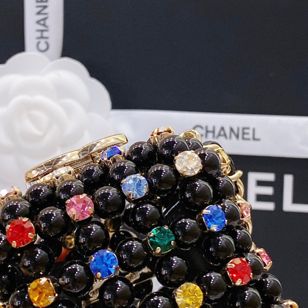 Chanel Evening Shoulder bag AS3769 pearl Black Gold