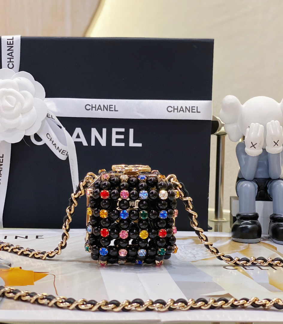 Chanel Evening Shoulder bag AS3769 pearl Black Gold