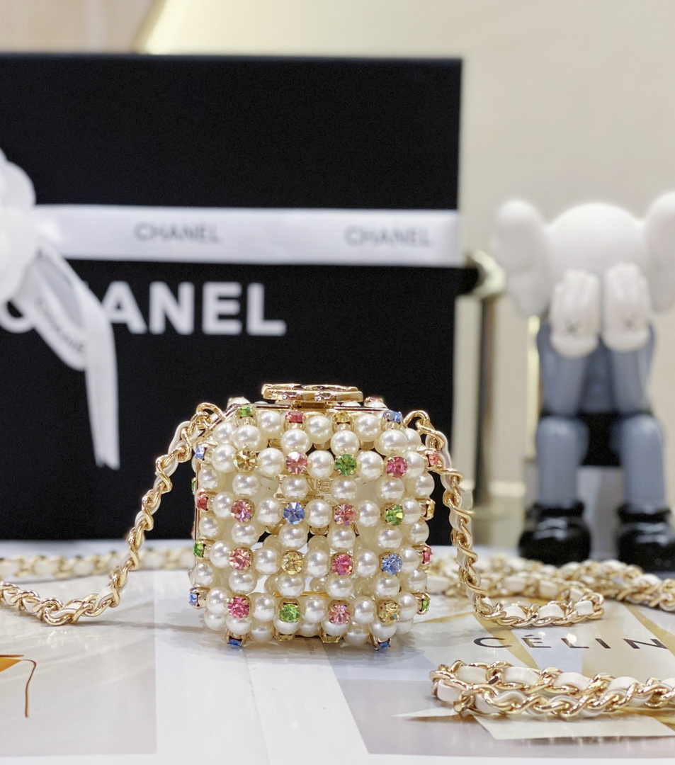 Chanel Evening Shoulder bag AS3769 pearl Gold