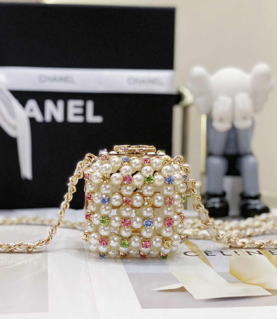 Chanel Evening Shoulder bag AS3769 pearl Gold