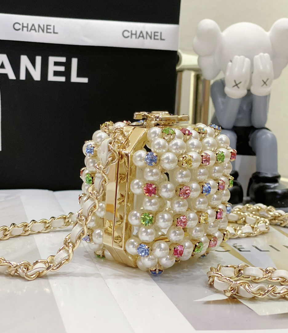 Chanel Evening Shoulder bag AS3769 pearl Gold