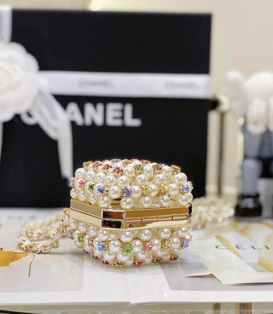 Chanel Evening Shoulder bag AS3769 pearl Gold