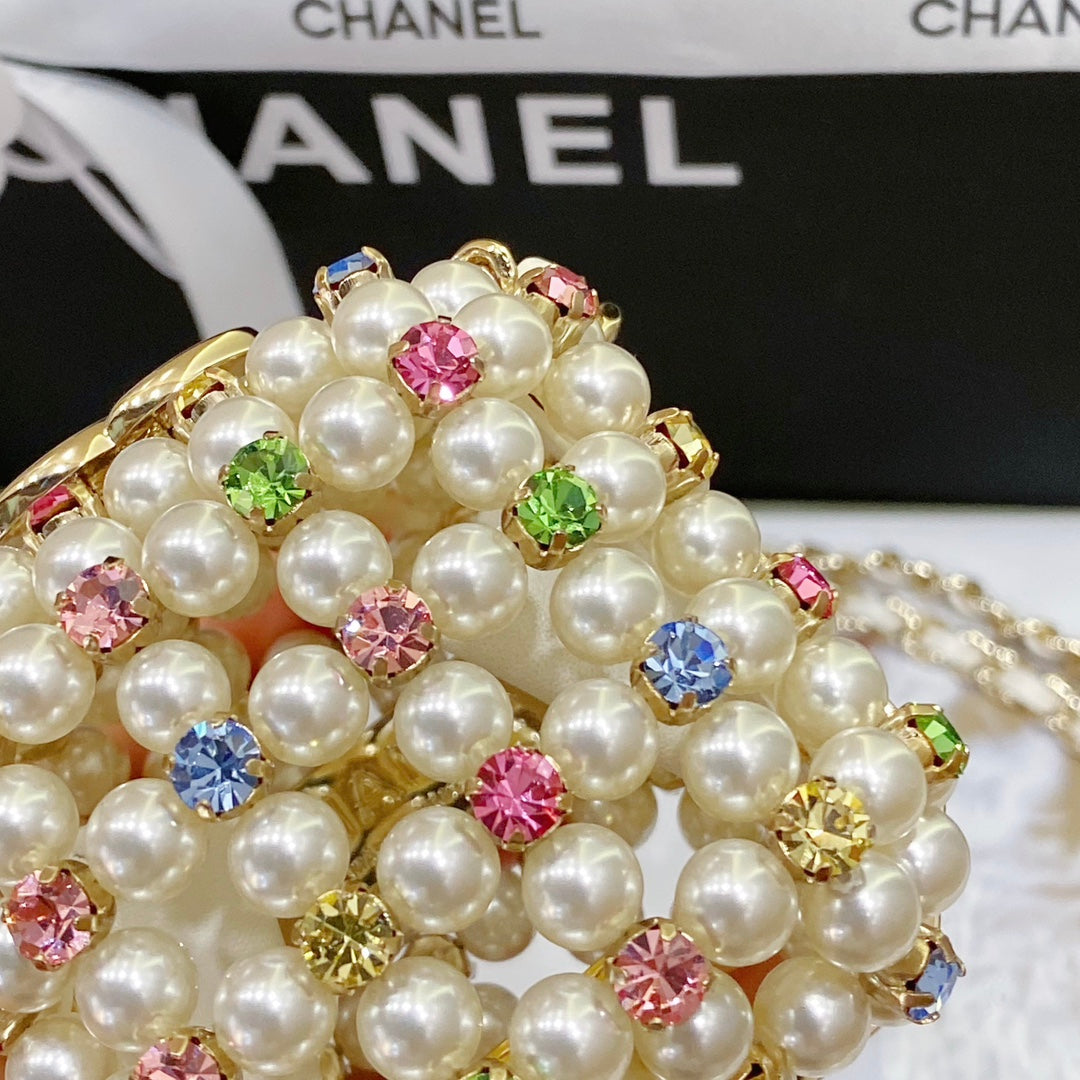 Chanel Evening Shoulder bag AS3769 pearl Gold