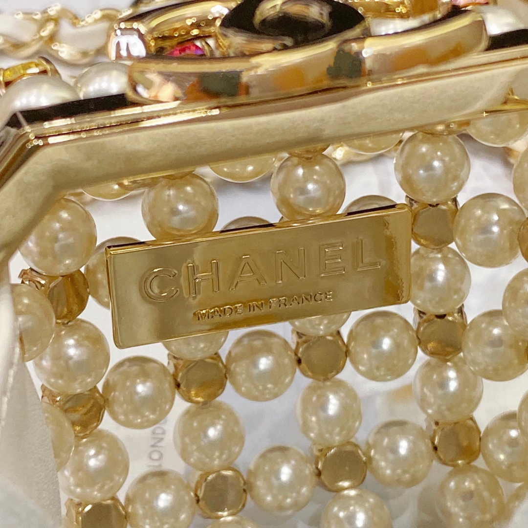 Chanel Evening Shoulder bag AS3769 pearl Gold
