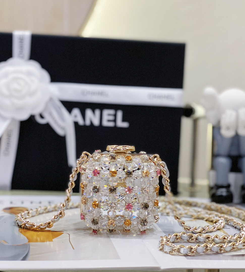 Chanel Evening Shoulder bag AS3769 crystal Gold