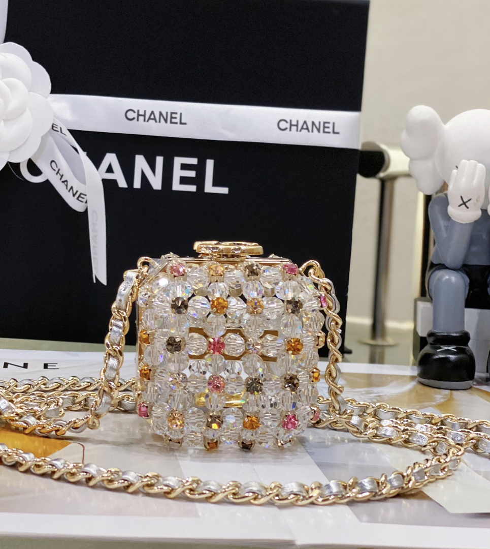 Chanel Evening Shoulder bag AS3769 crystal Gold