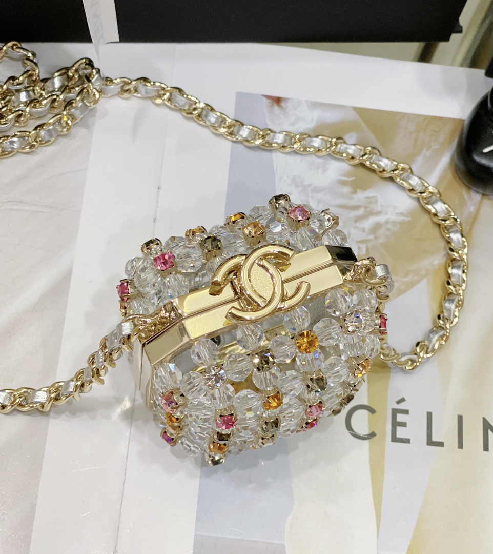Chanel Evening Shoulder bag AS3769 crystal Gold