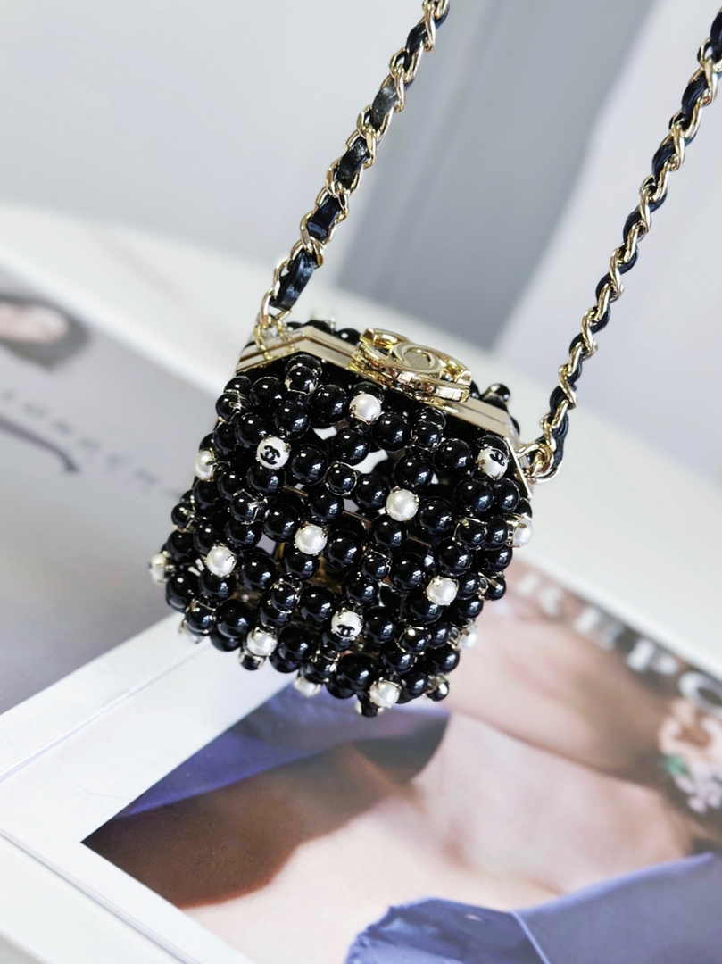 Chanel Evening Shoulder bag AS3769 pearl Black