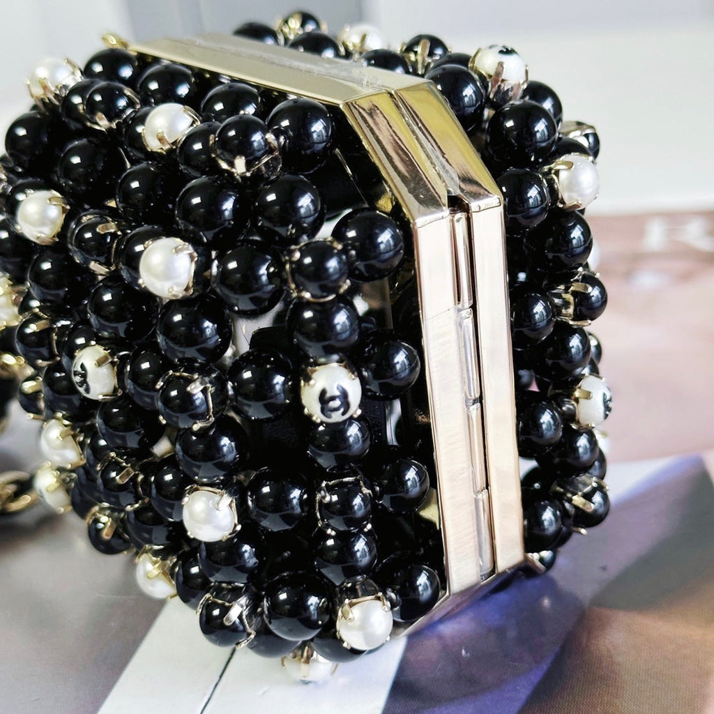 Chanel Evening Shoulder bag AS3769 pearl Black