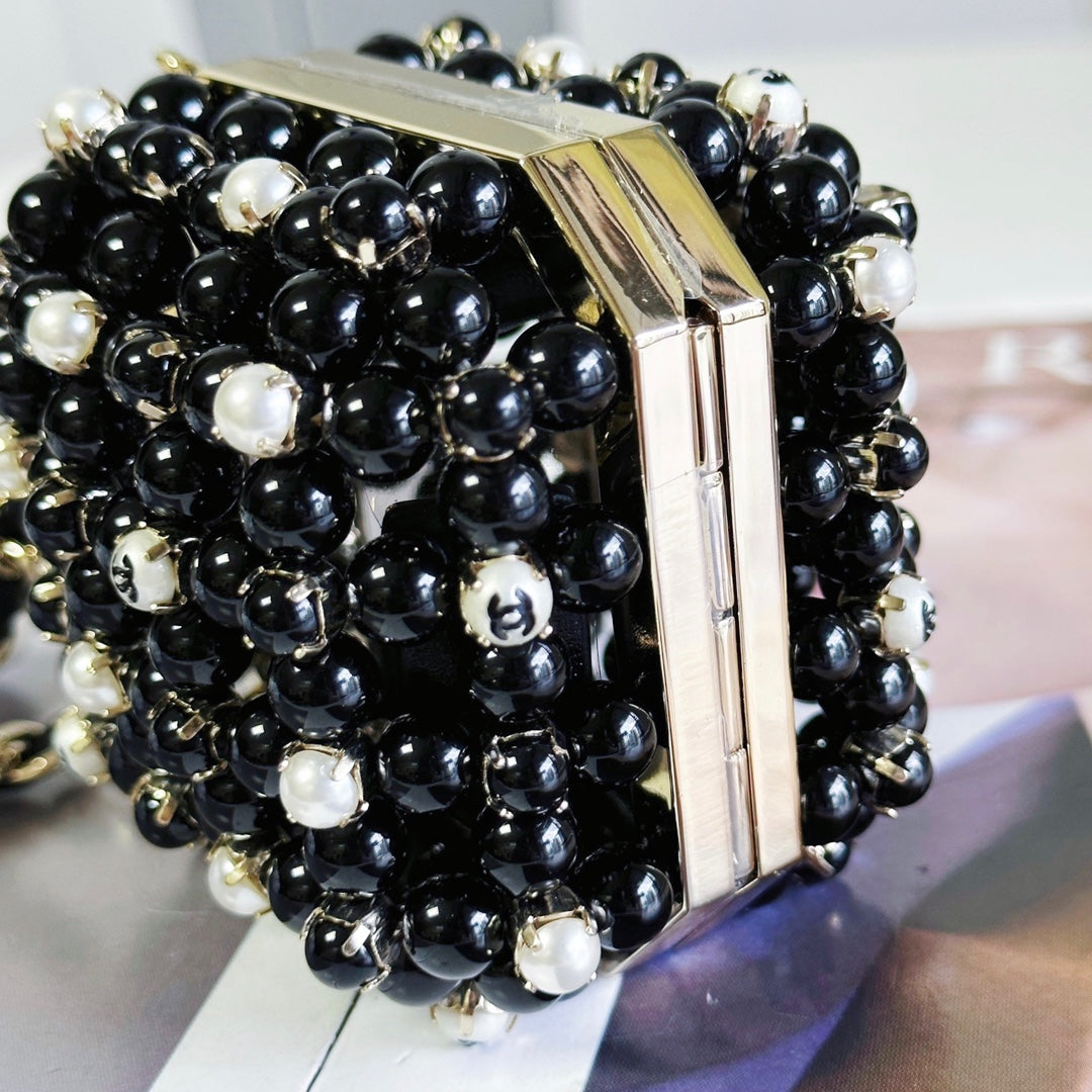 Chanel Evening Shoulder bag AS3769 pearl Black
