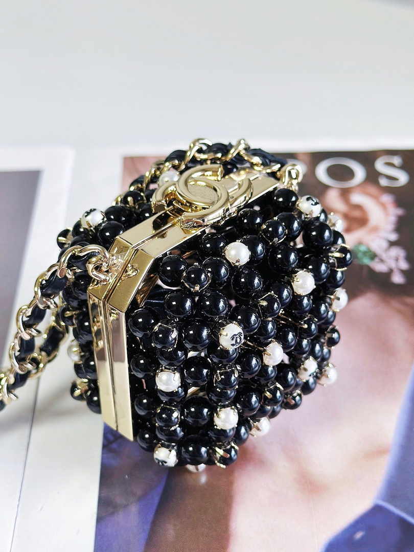 Chanel Evening Shoulder bag AS3769 pearl Black