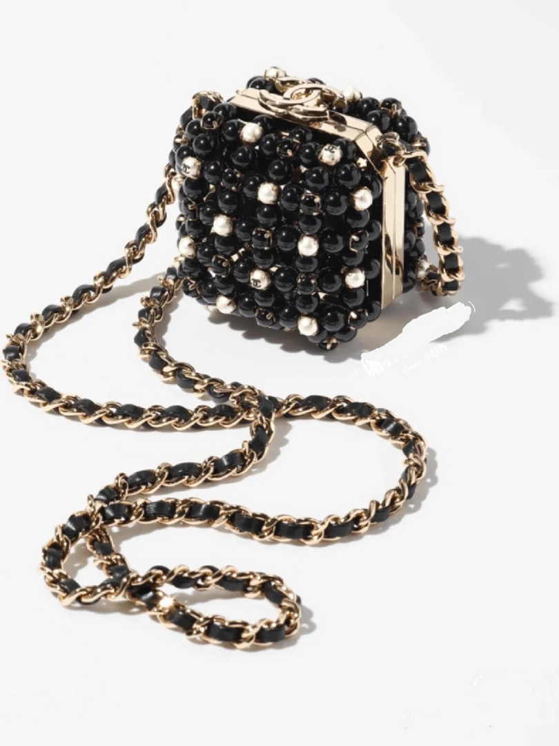 Chanel Evening Shoulder bag AS3769 pearl Black
