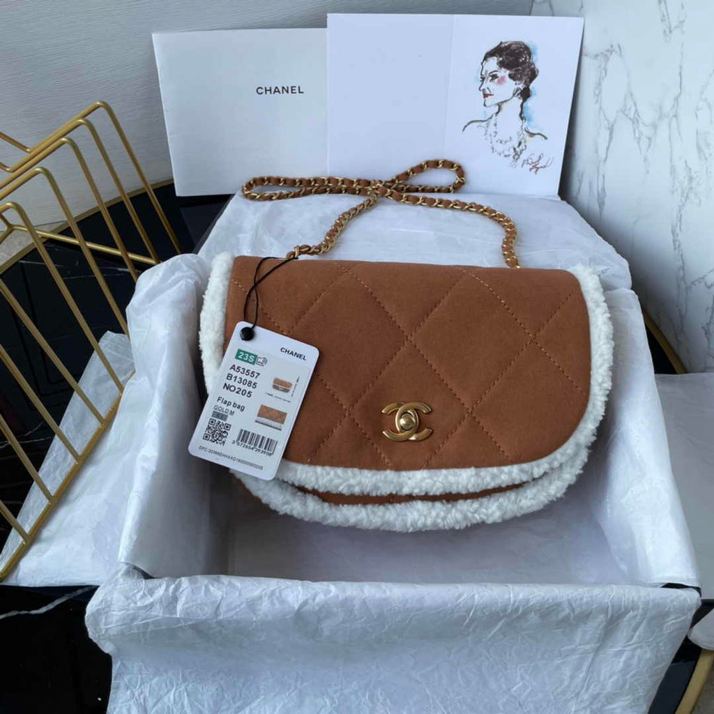 Chanel Flap bag A53557 Leather Brown