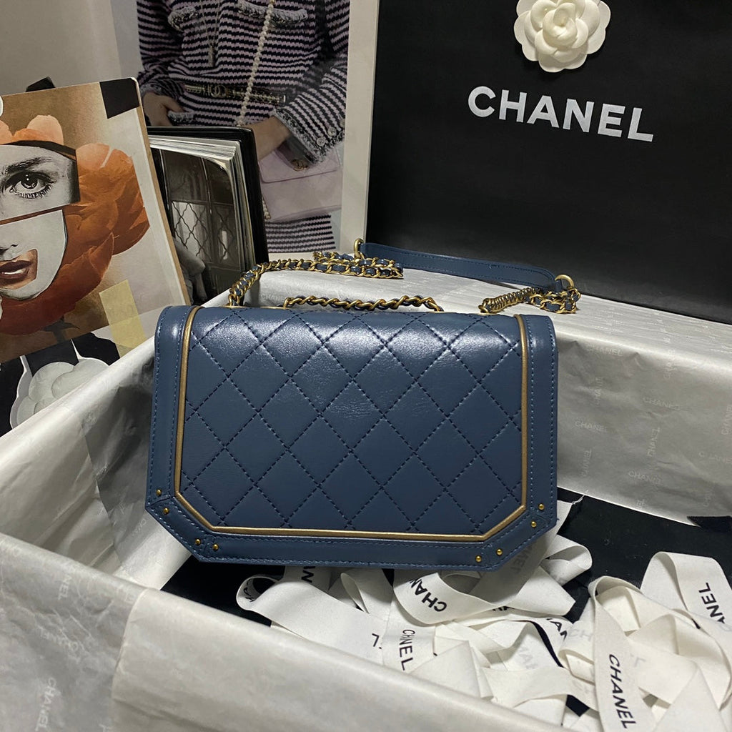 Chanel Flap bag A91836 Leather Blue