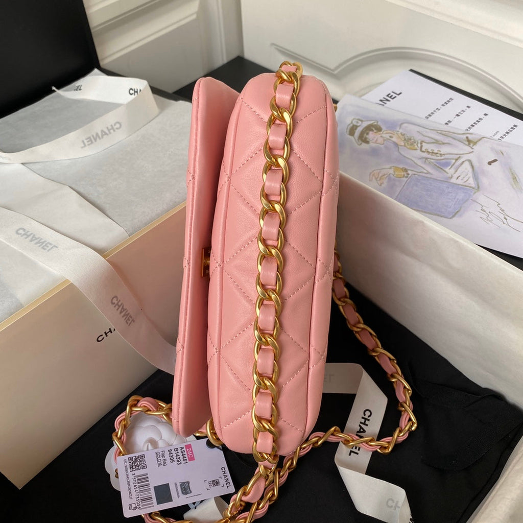 Chanel Flap Bag AS4451 Shiny Lambskin Pink