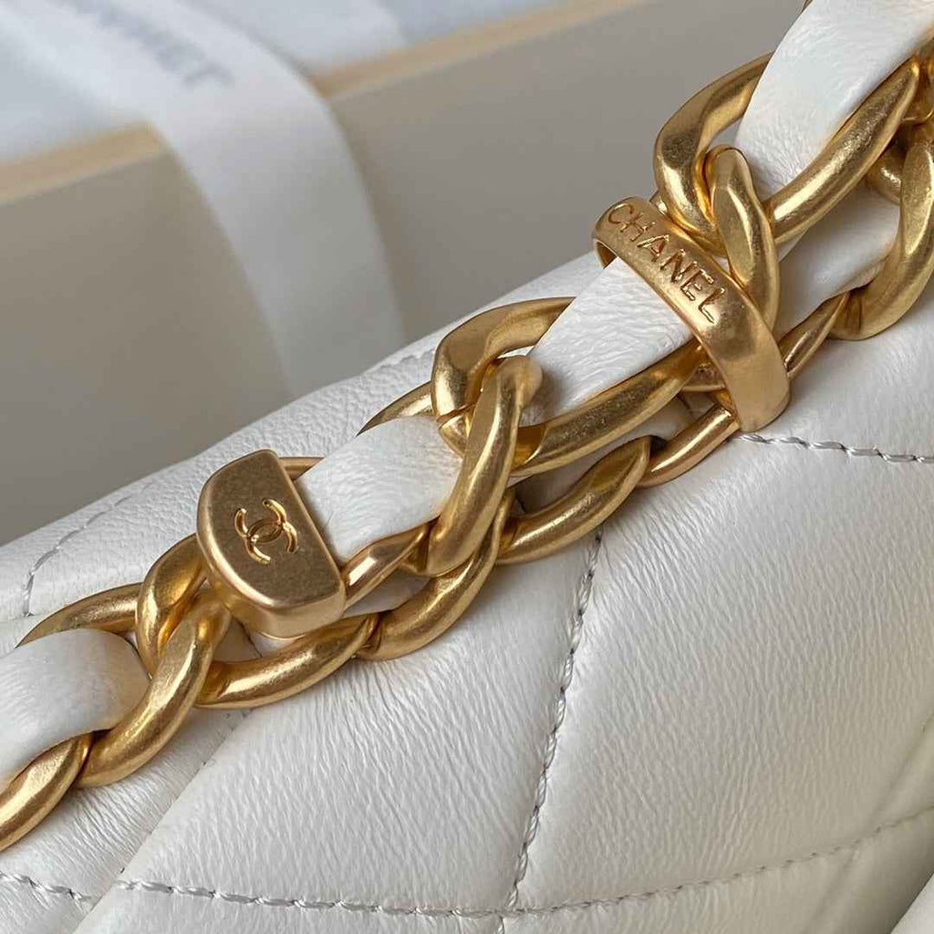 Chanel Flap Bag AS4451 Shiny Lambskin White
