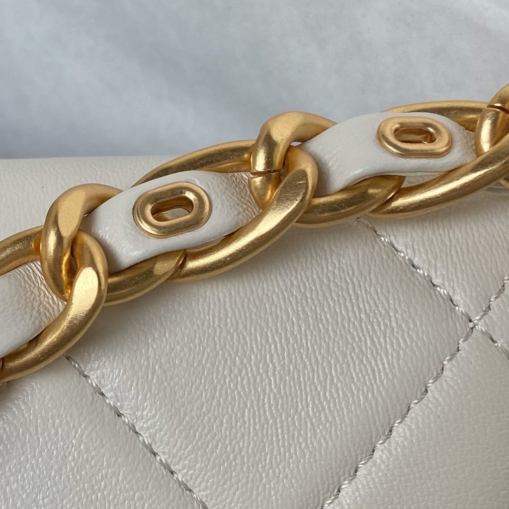 Chanel Flap Bag AS4451 Shiny Lambskin White