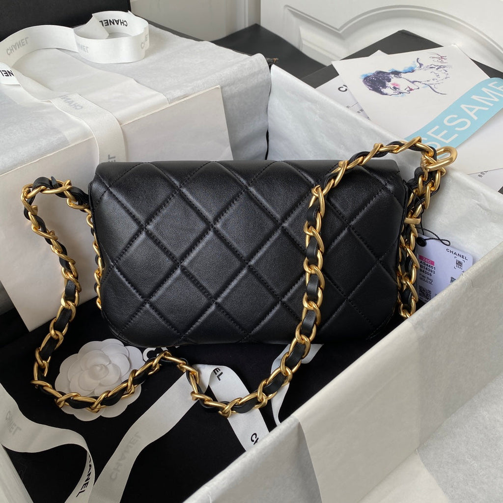 Chanel Flap Bag AS4451 Shiny Lambskin Black