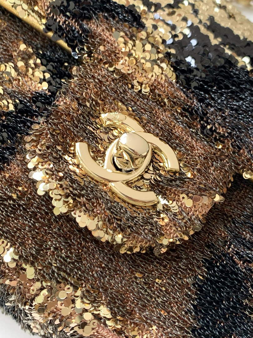 Chanel Flap bag, AS4561 Sequins, Black & Gold