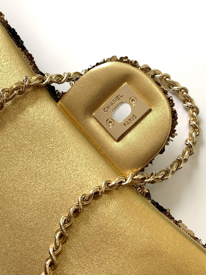 Chanel Flap bag, AS4561 Sequins, Black & Gold