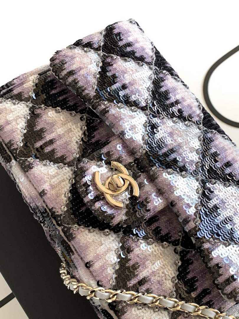 Chanel Flap bag, Sequins, AS4561 Black & White