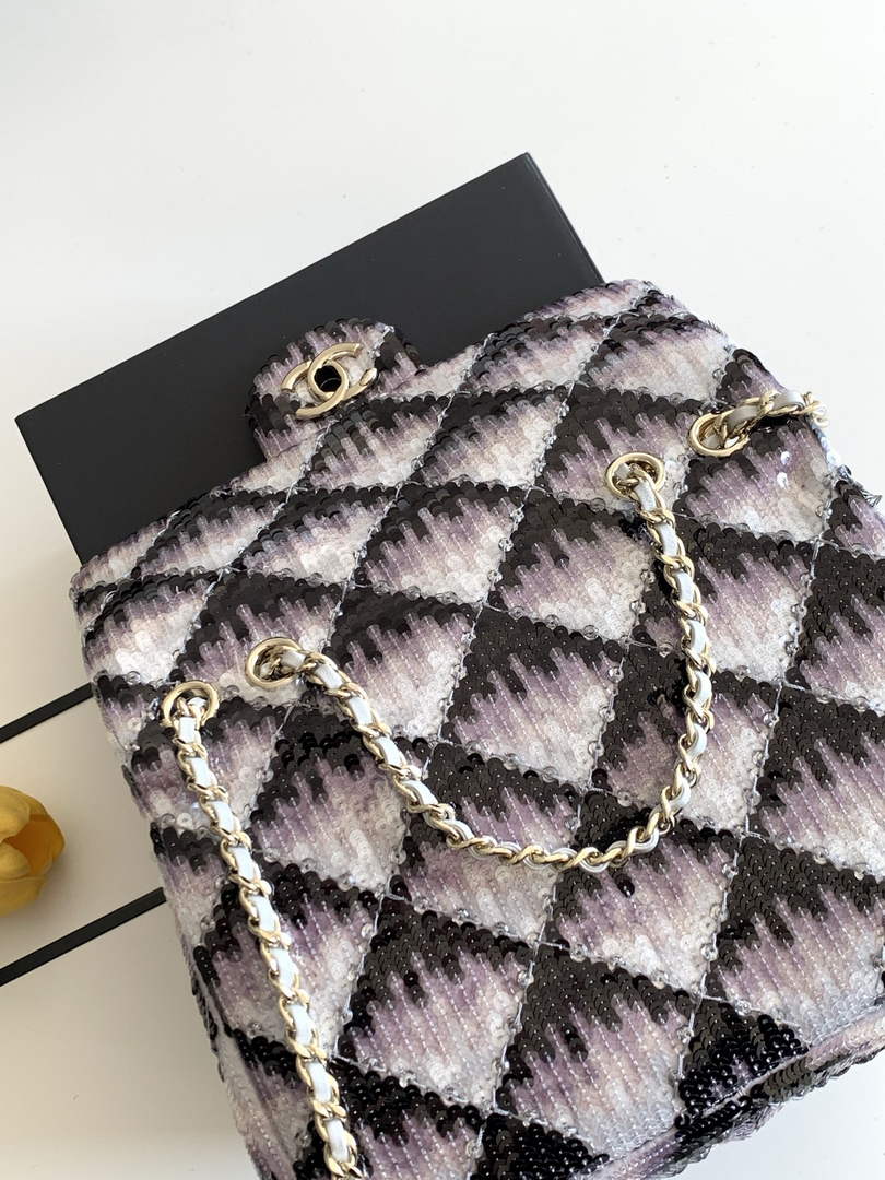 Chanel Flap bag, Sequins, AS4561 Black & White