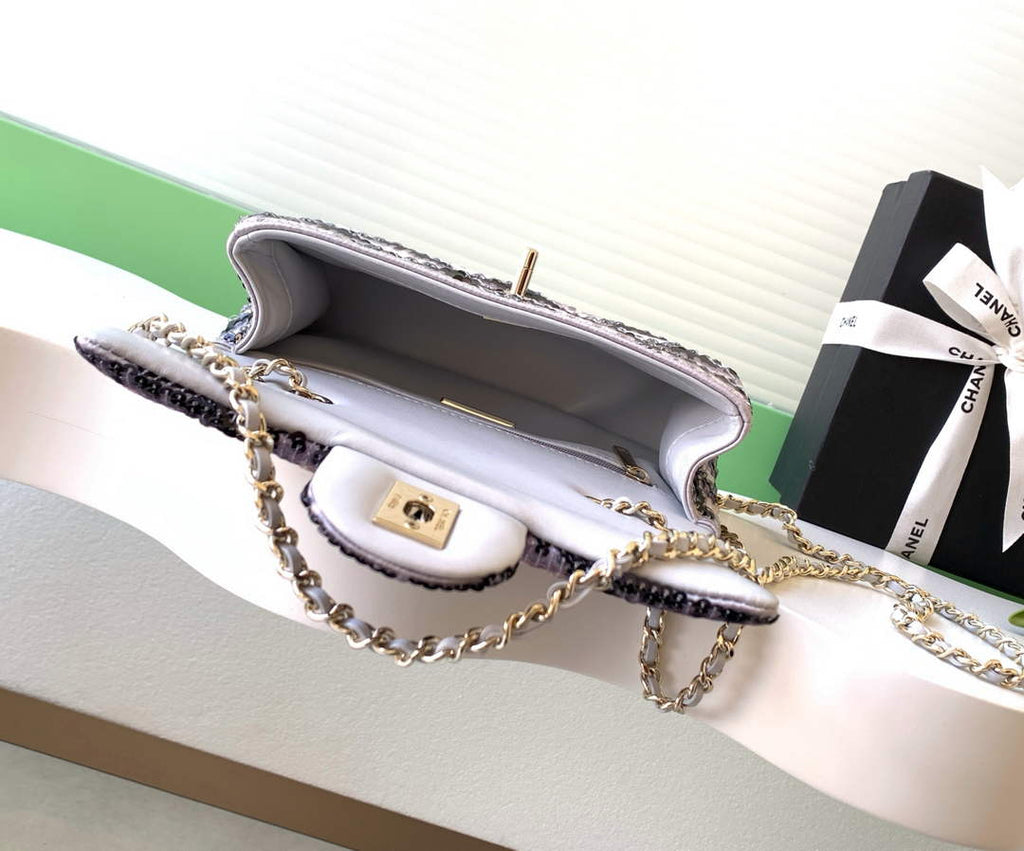 Chanel Flap bag, Sequins, AS4561 Black & White