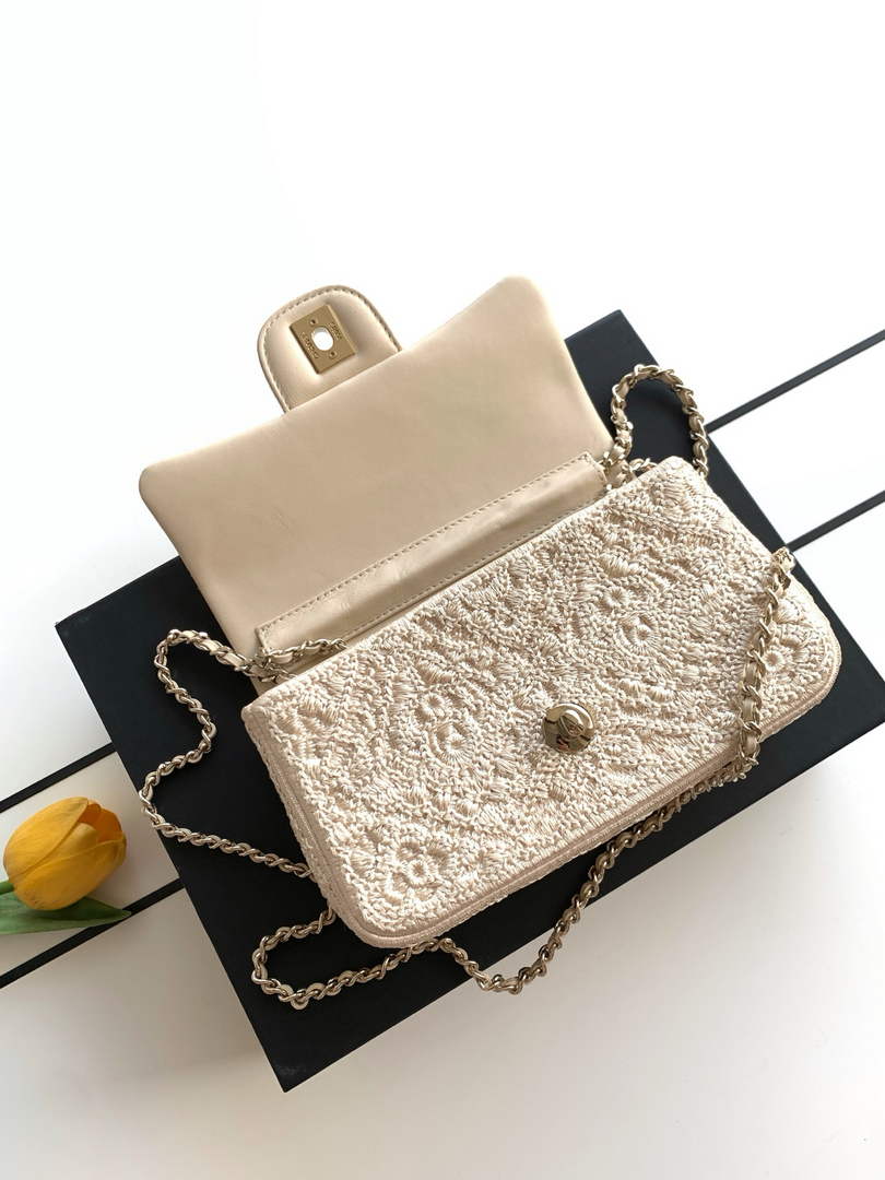 Chanel Flap bag, AS4561 Knit Beige