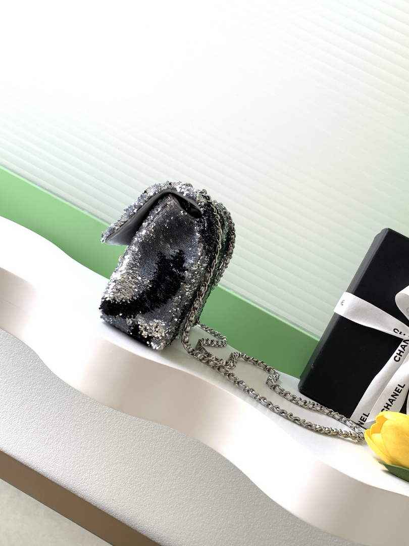 Chanel Flap bag, AS4561 Sequins, Black & Silver