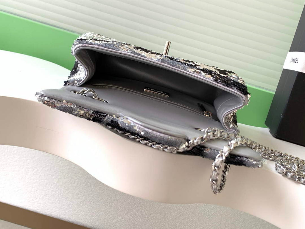 Chanel Flap bag, AS4561 Sequins, Black & Silver