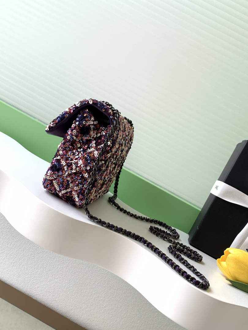 Chanel Flap bag, AS4561 Sequins, Purple