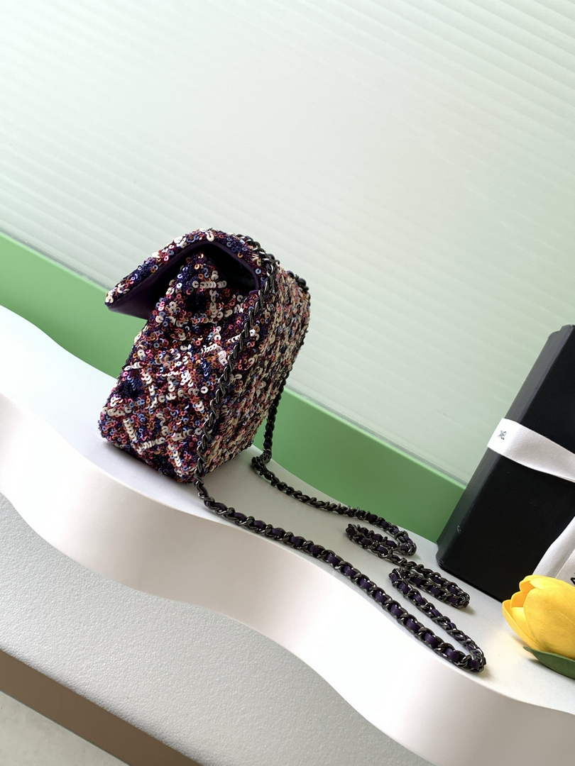 Chanel Flap bag, AS4561 Sequins, Purple