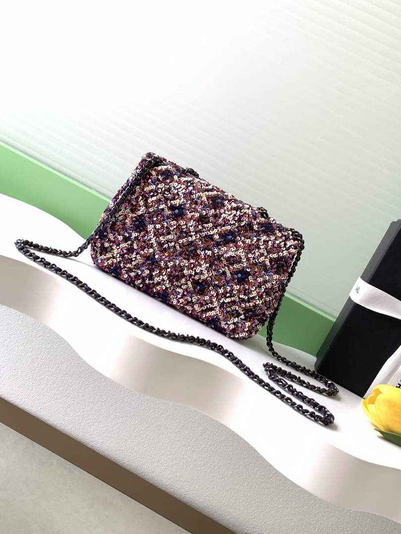 Chanel Flap bag, AS4561 Sequins, Purple