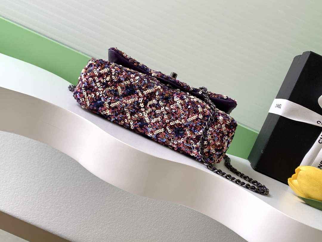 Chanel Flap bag, AS4561 Sequins, Purple