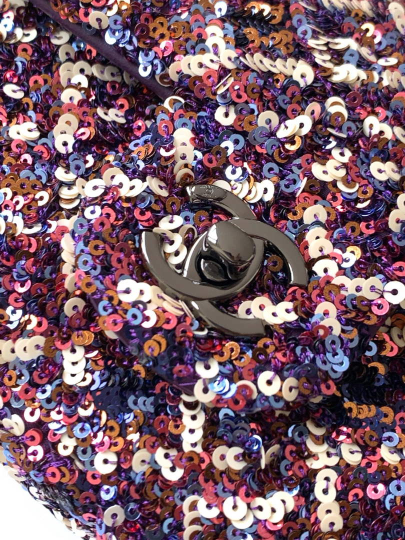 Chanel Flap bag, AS4561 Sequins, Purple