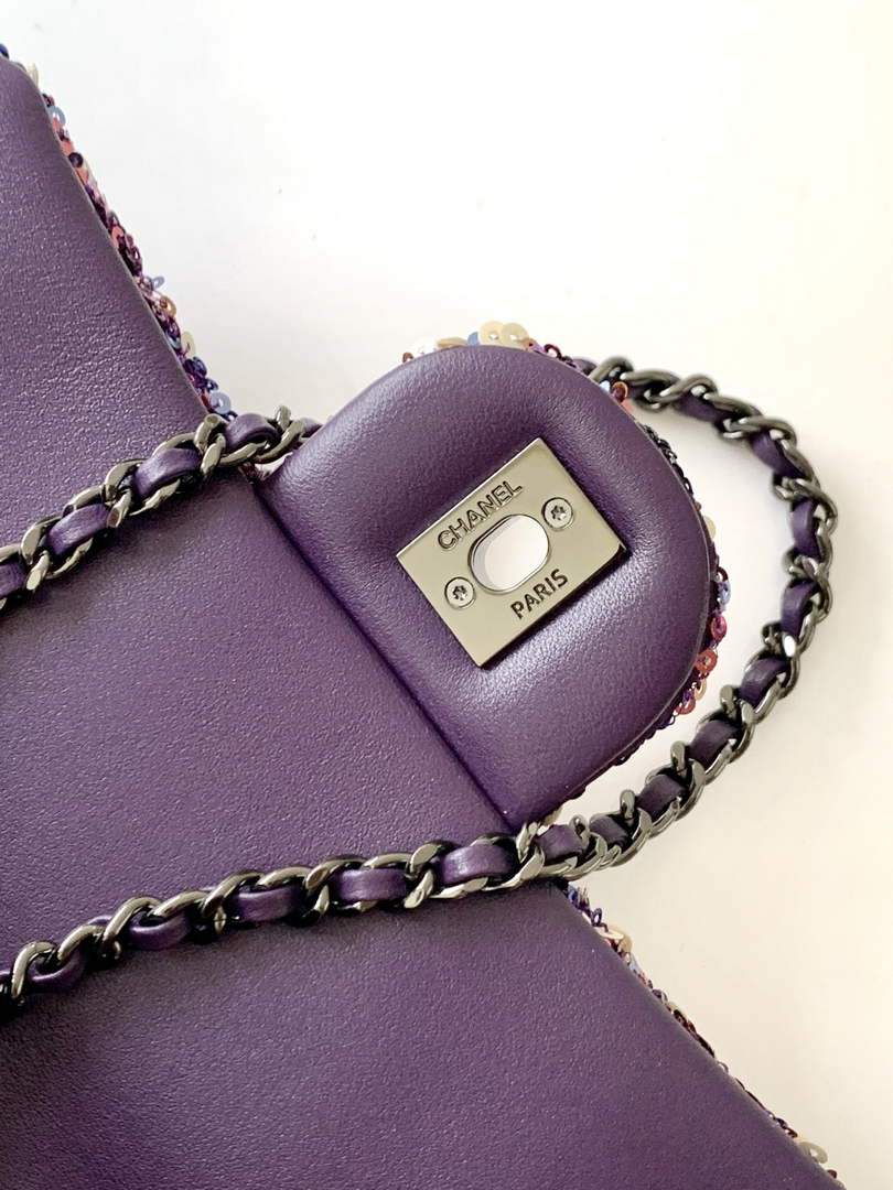 Chanel Flap bag, AS4561 Sequins, Purple