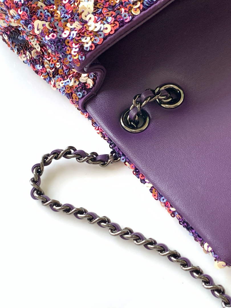 Chanel Flap bag, AS4561 Sequins, Purple