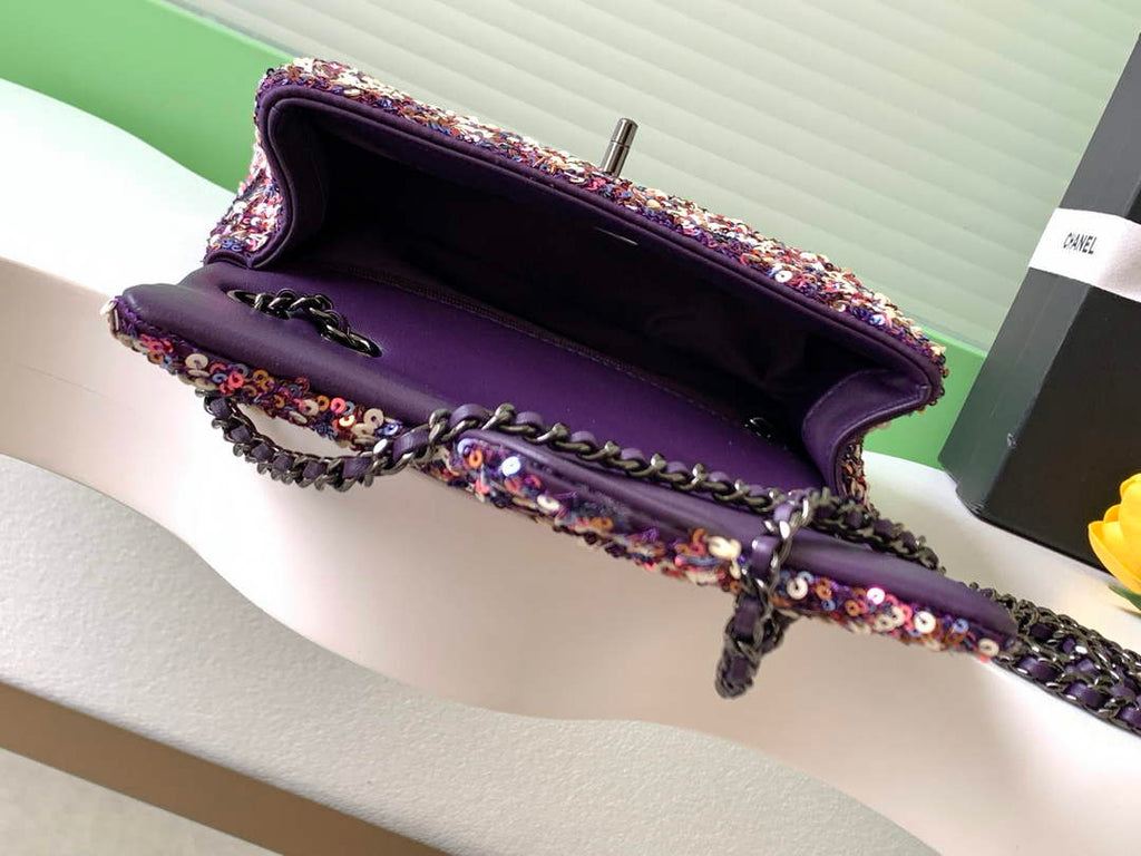 Chanel Flap bag, AS4561 Sequins, Purple