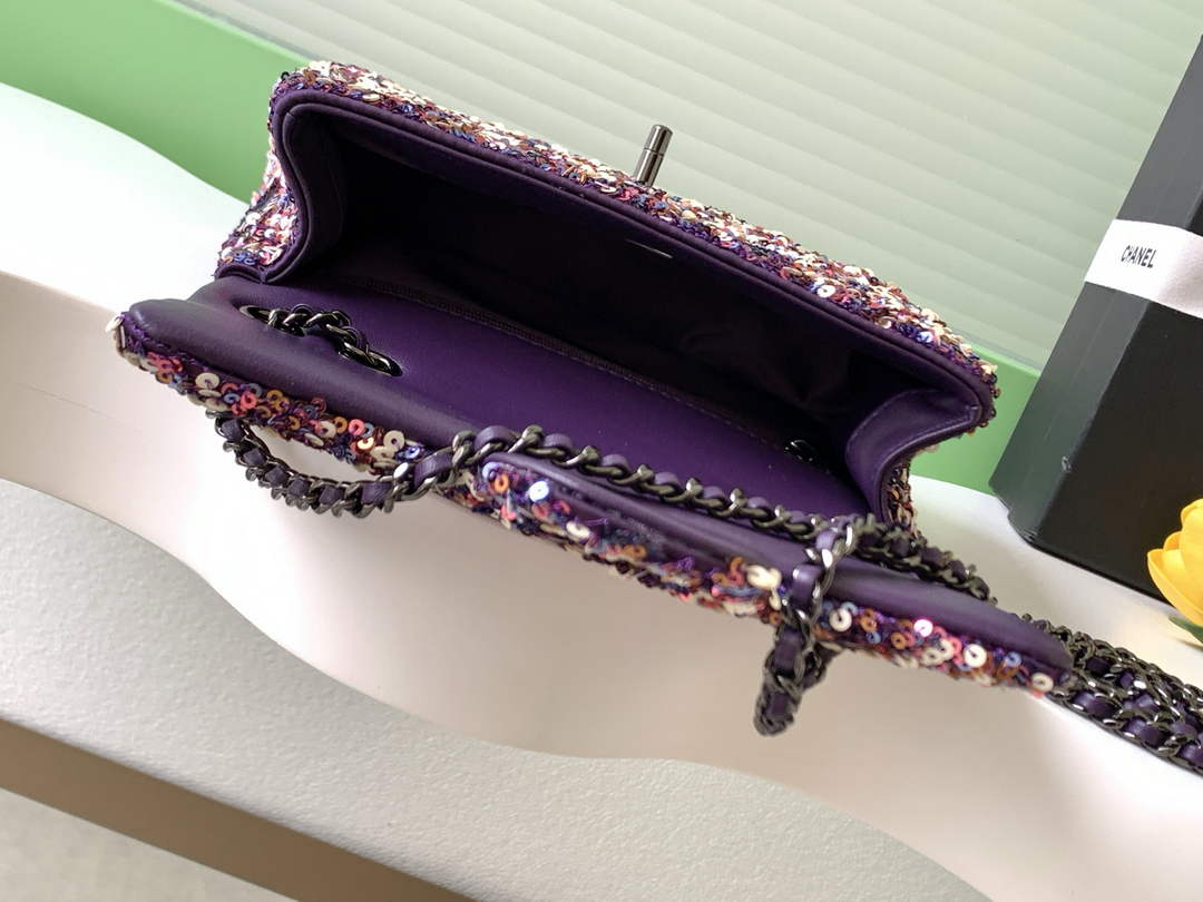 Chanel Flap bag, AS4561 Sequins, Purple