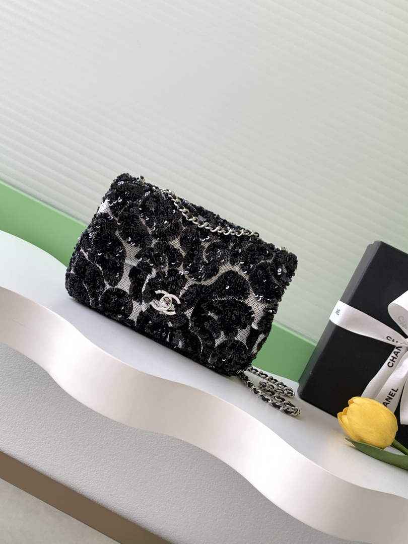Chanel Flap bag, AS4561 Sequins, Black