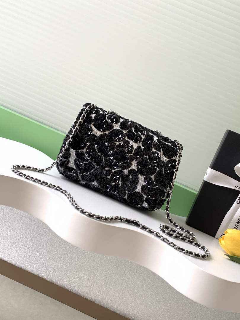 Chanel Flap bag, AS4561 Sequins, Black