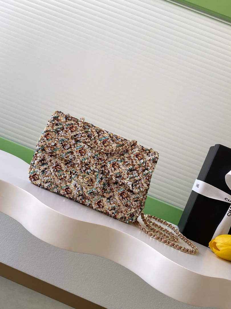 Chanel Flap bag, AS4561 Sequins, Apricot