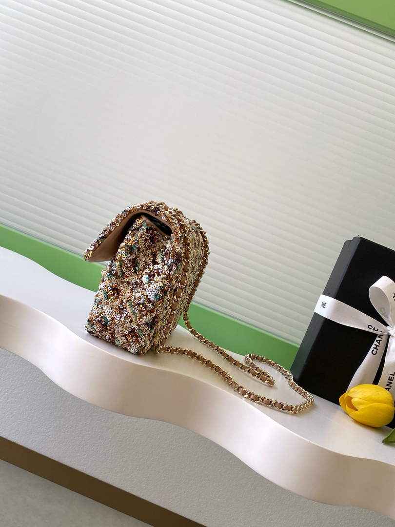 Chanel Flap bag, AS4561 Sequins, Apricot