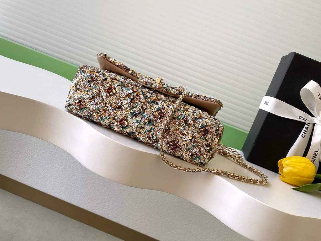 Chanel Flap bag, AS4561 Sequins, Apricot
